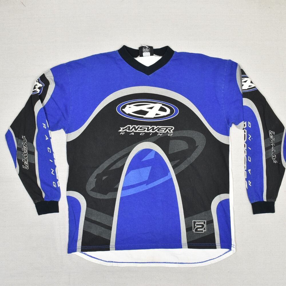 VTG Answer Racing Men's Tee Jersey Motorcross Cotton Blue Team 2 Size L USA